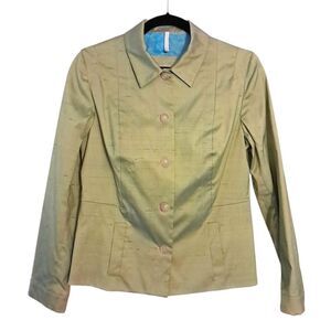 Piazza Sempione Light Green Jacket w/ Blue Lining, Size IT 46 / US 10